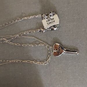 Alexa's Angels Two-in-One Key LOVE Double Silver Strand Necklace